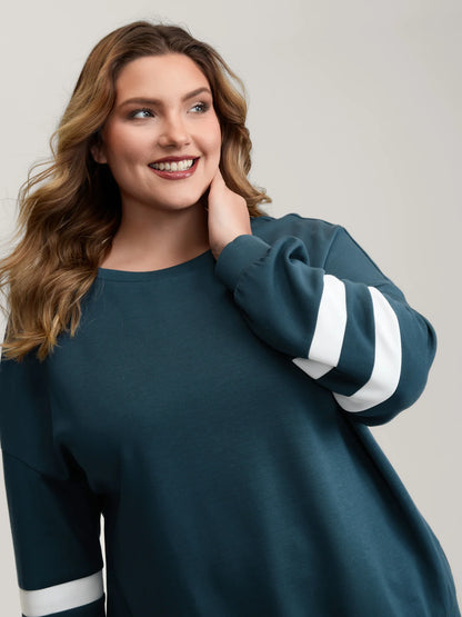Supersoft Stripe Sleeve Contrast Sweatshirt